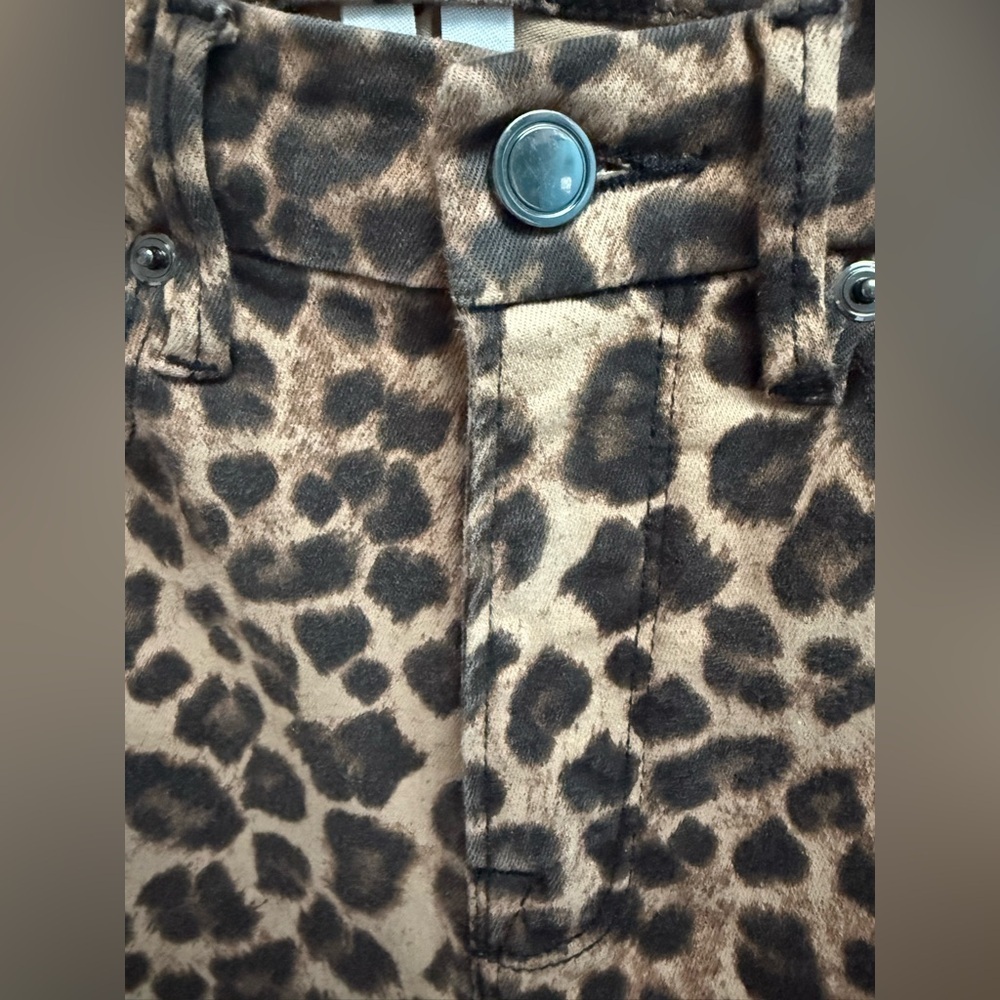 GOOD AMERICAN Women’s Leopard Good Waist Straight Leg Pants - Size 0/26 - Picture 6 of 9